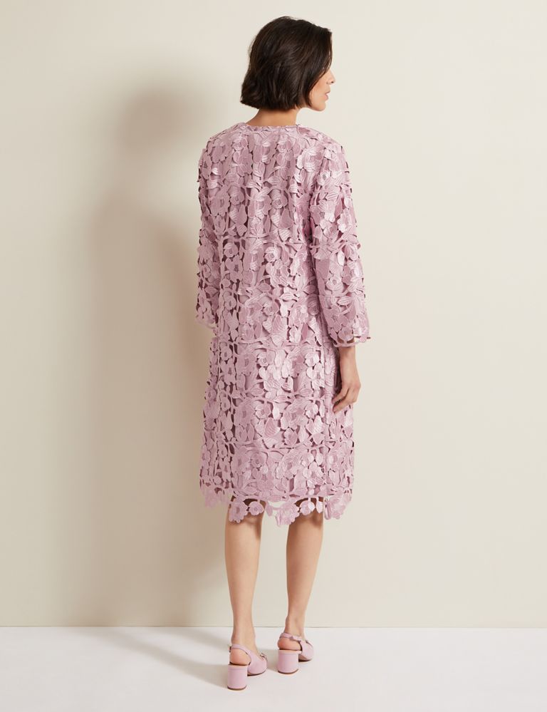 Lace Collarless Longline Coat 4 of 6