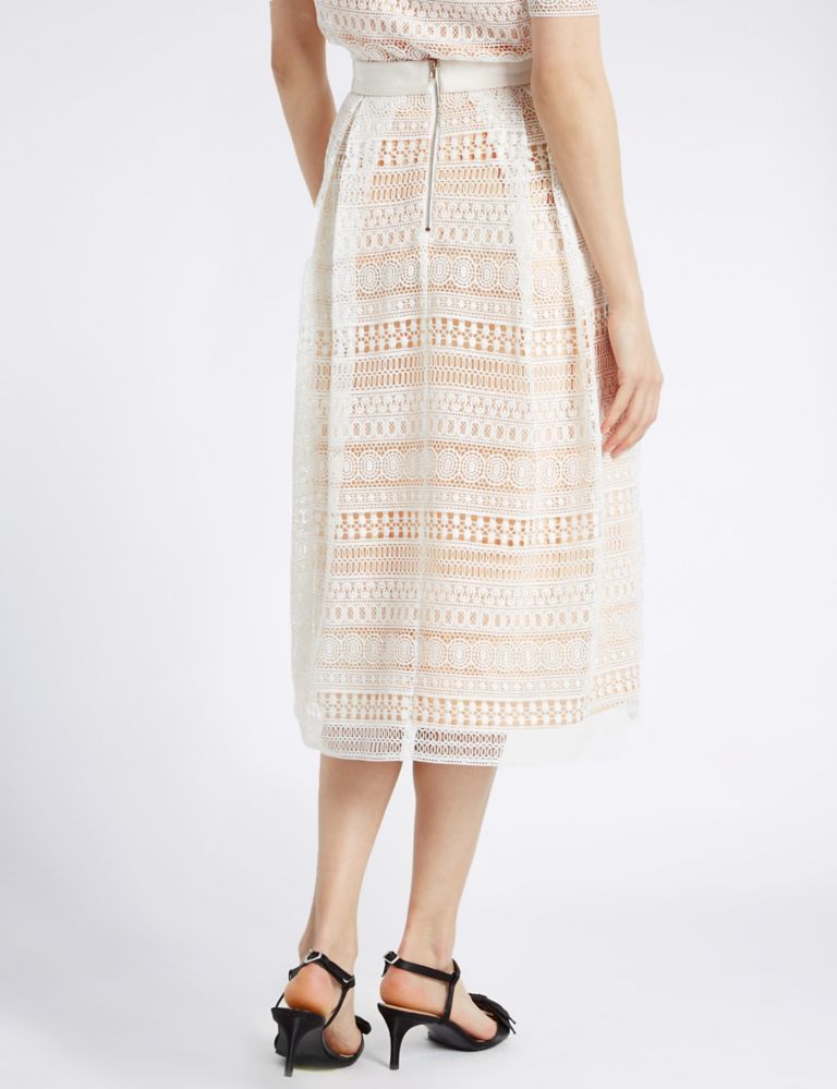 Lace Cutwork A-Line Midi Skirt 4 of 5