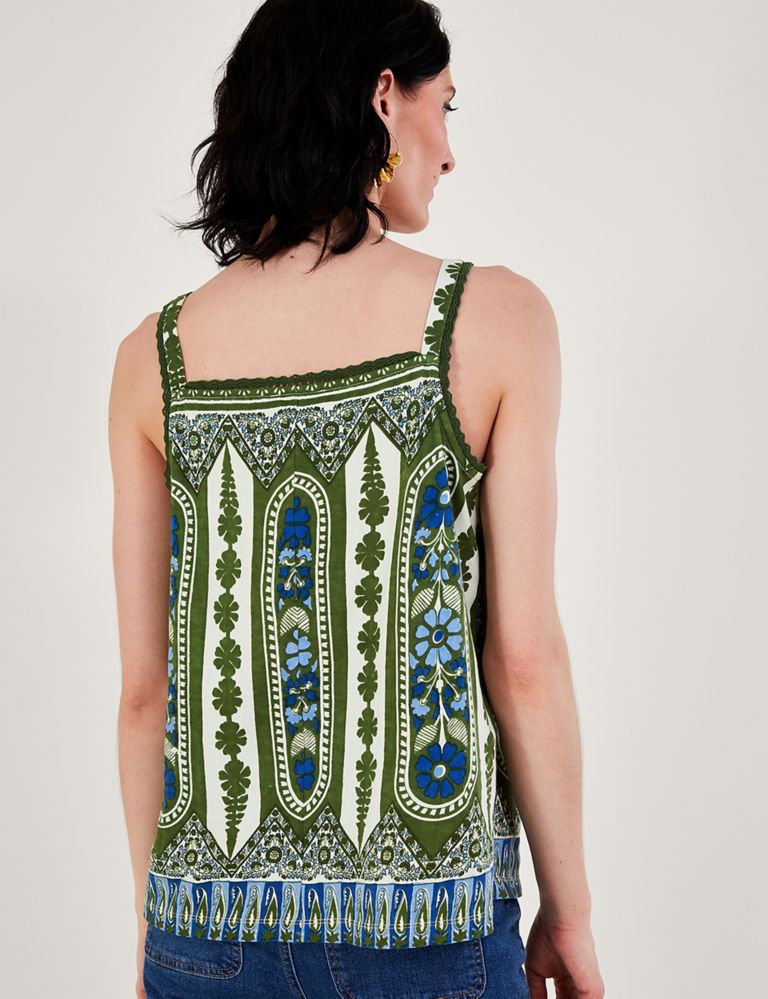 Embroidered Square Neck Cami Top, Monsoon