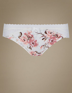 Lace Floral Bikini Knickers Image 2 of 4