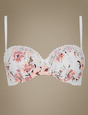 Lace Floral Padded Balcony Push-Up Bra A-E Image 2 of 4