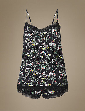 Lace Floral Print Camisole Set Image 2 of 4