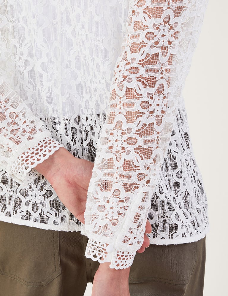 High neck 2024 lace blouse