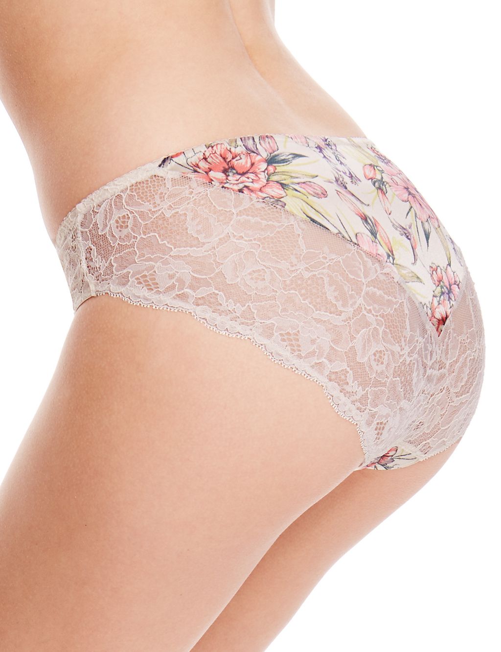 Lace High Rise High Leg Knickers with Silk 2 of 3