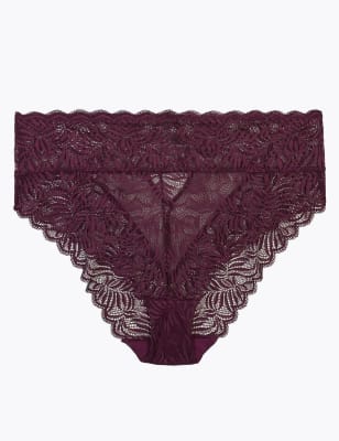 Lace High Waisted High Leg Knickers M&S Collection M&S