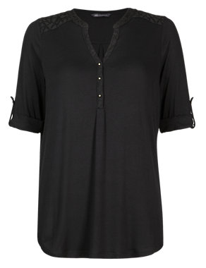 Lace Insert Shirt with StayNEW™ Image 2 of 5