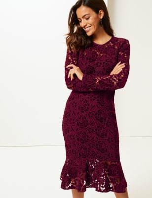 bodycon midi dress lace