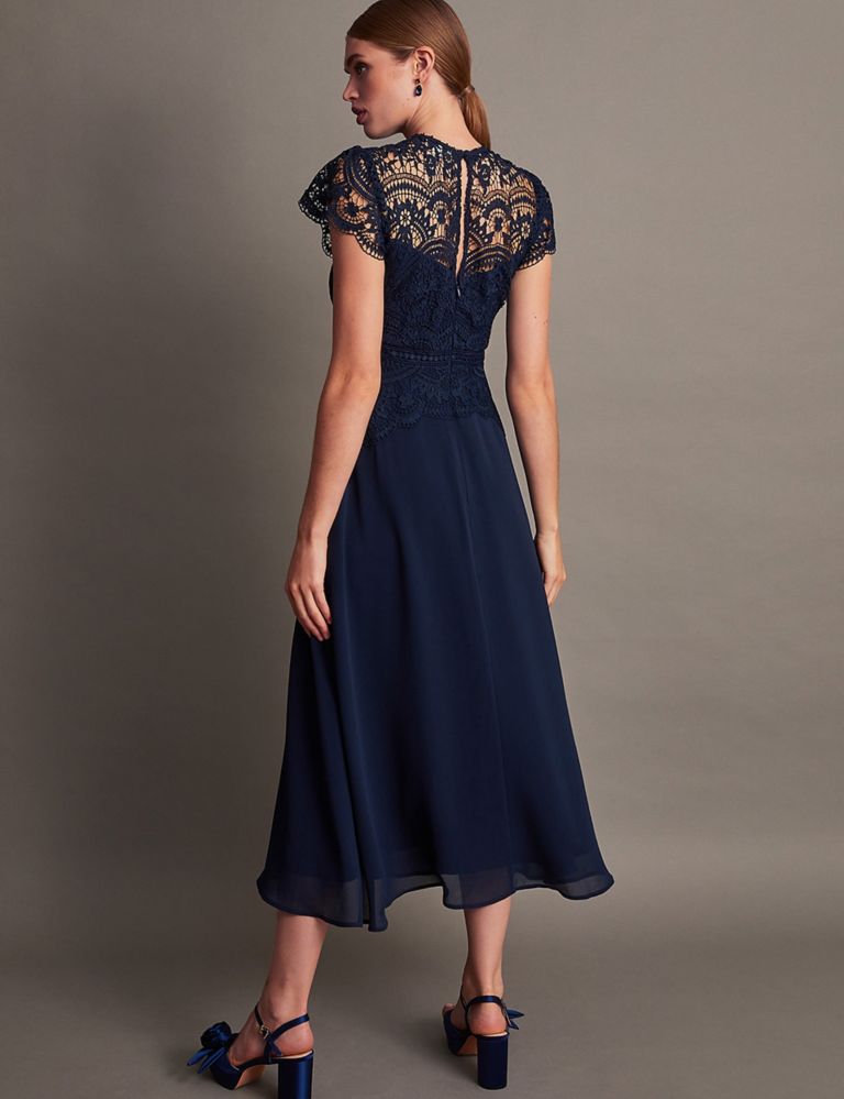 Lace Midi Waisted Dress 3 of 5