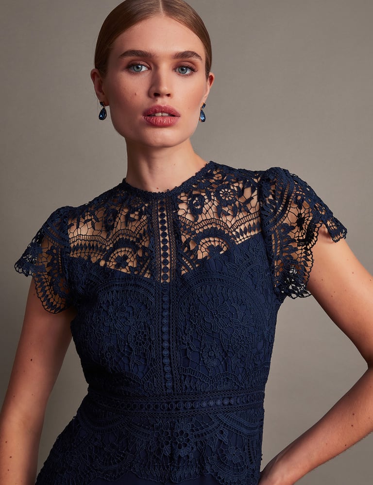 Lace Midi Waisted Dress 5 of 5