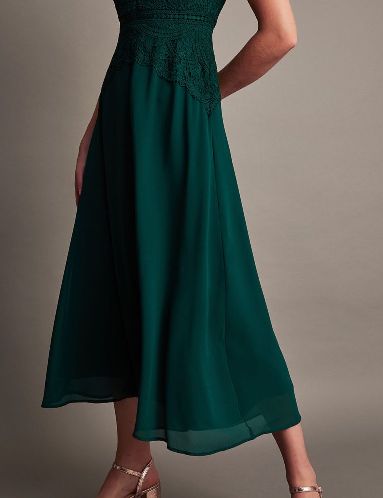 Lace Midi Waisted Dress 5 of 5