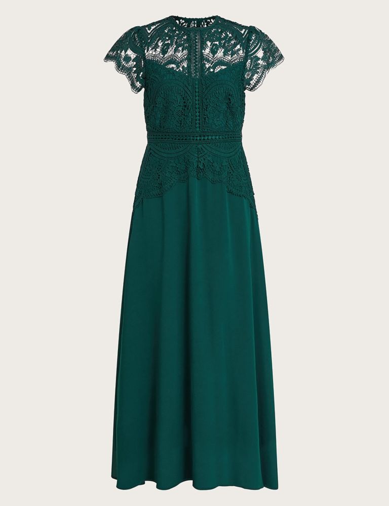 Lace Midi Waisted Dress 2 of 5