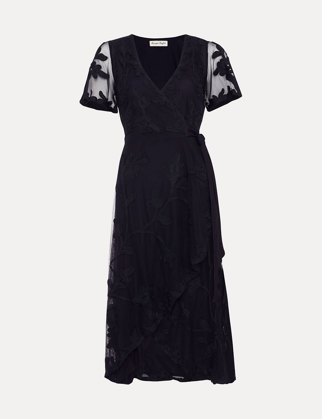 Lace Midi Wrap Dress 1 of 6