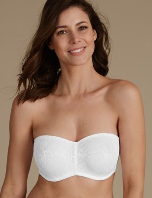 Lace Minimiser Non-Padded Bandeau Bra DD-GG, M&S Collection