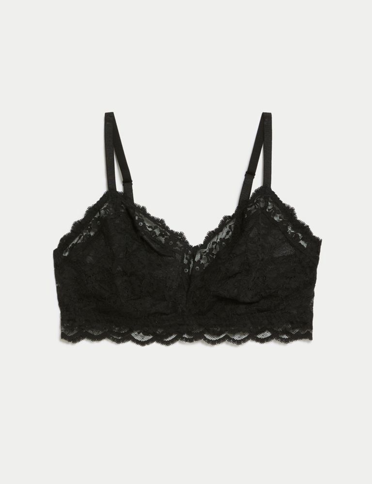 M&s Non Wired Long Line Full Cup Bra Vintage Lace Black UK 36aa EUR 80aa  for sale online