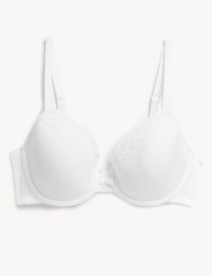 M&S Lingerie UNDERWIRED Smoothing PLUNGE Bra In WHITE Size 40B