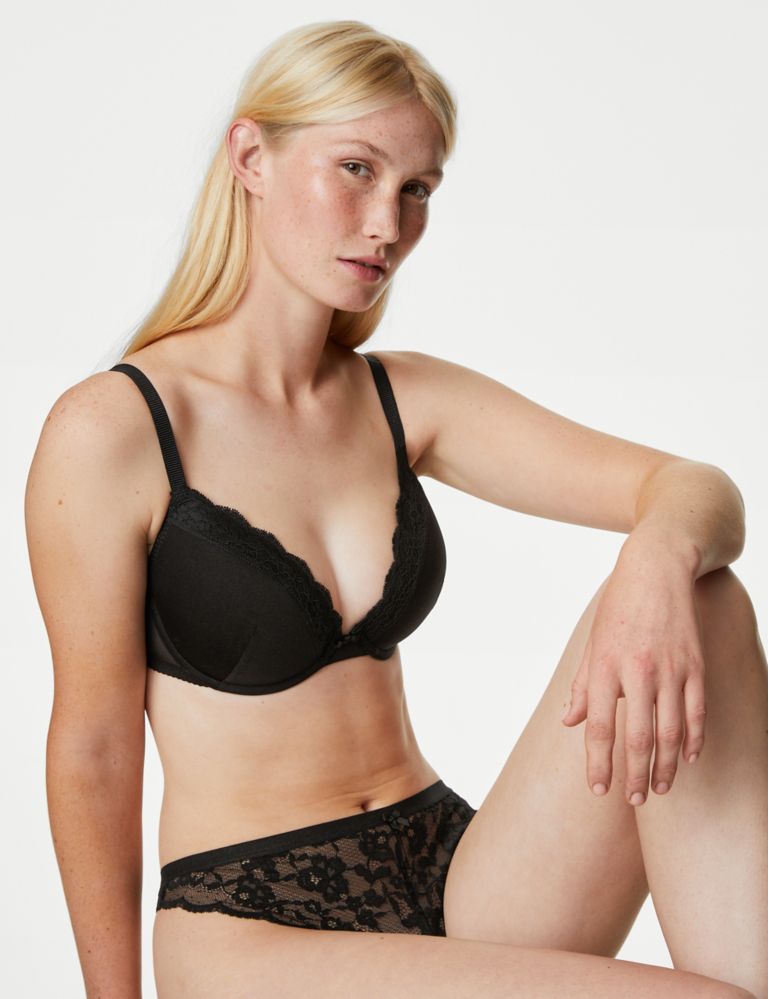 Lace Padded Plunge Wired Bra A-E, M&S Collection