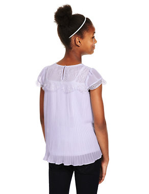 Lace Pleated Lightweight Top with Camisole Image 2 of 4