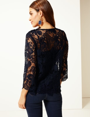 Lace three clearance quarter sleeve top