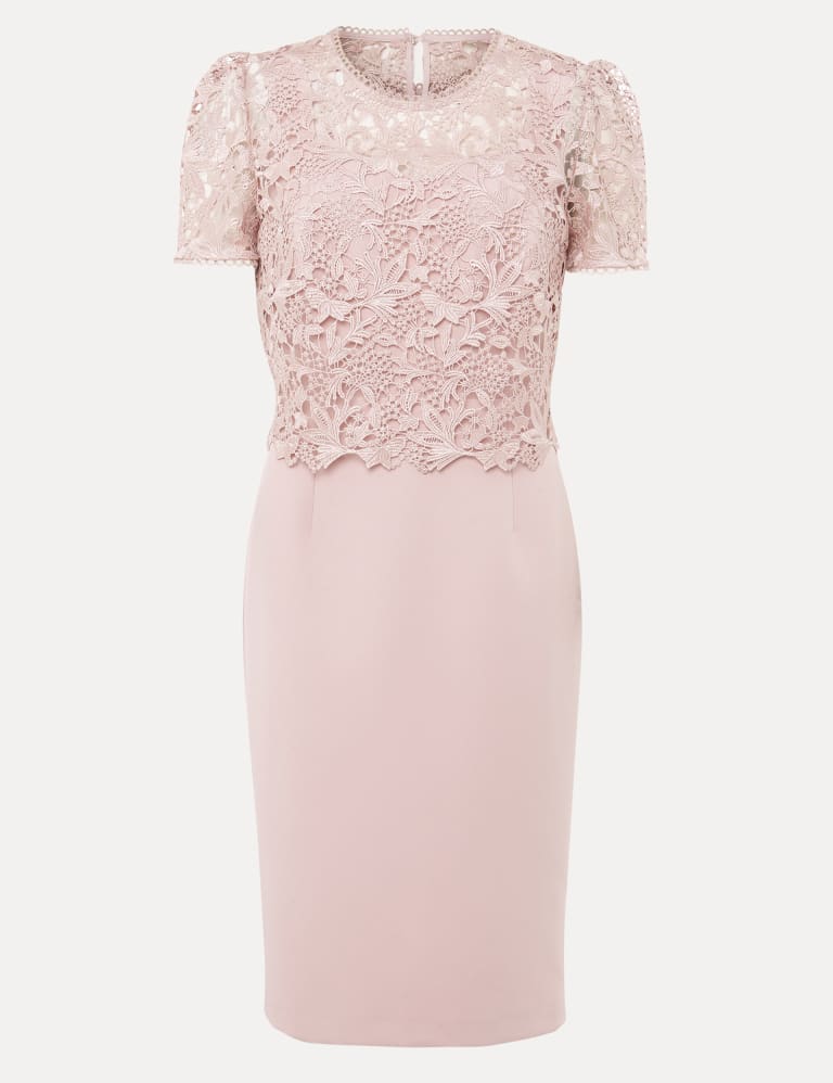 Dusky pink floral lace up detail tea dress new arrivals