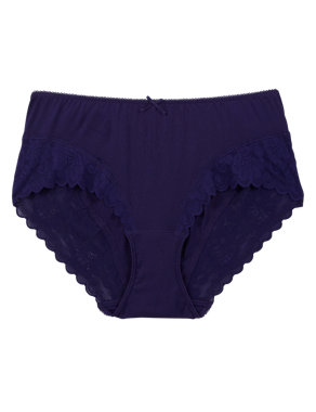 Lace Trim High Rise Midi Knickers Image 2 of 3