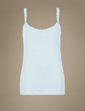 Lace Trim Marl Vest with New & Improved Fabric Image 2 of 4