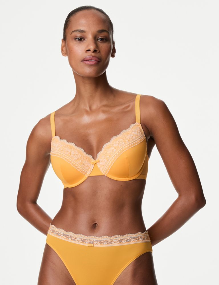 Lace Trim Padded Full Cup Bra A-E 1 of 7