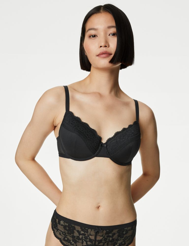 Lace Trim Padded Full Cup Bra A-E 3 of 8