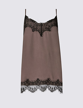 Lace Trim V-Neck Camisole Top Image 2 of 4
