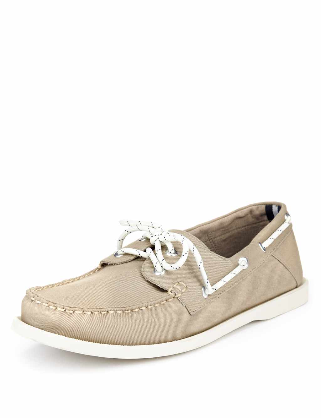 Lace Up Canvas Deck Shoes Blue Harbour M&S