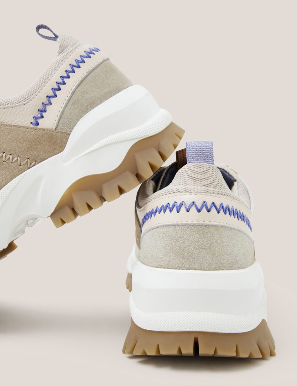 Suede panel chunky cheap sole trainers