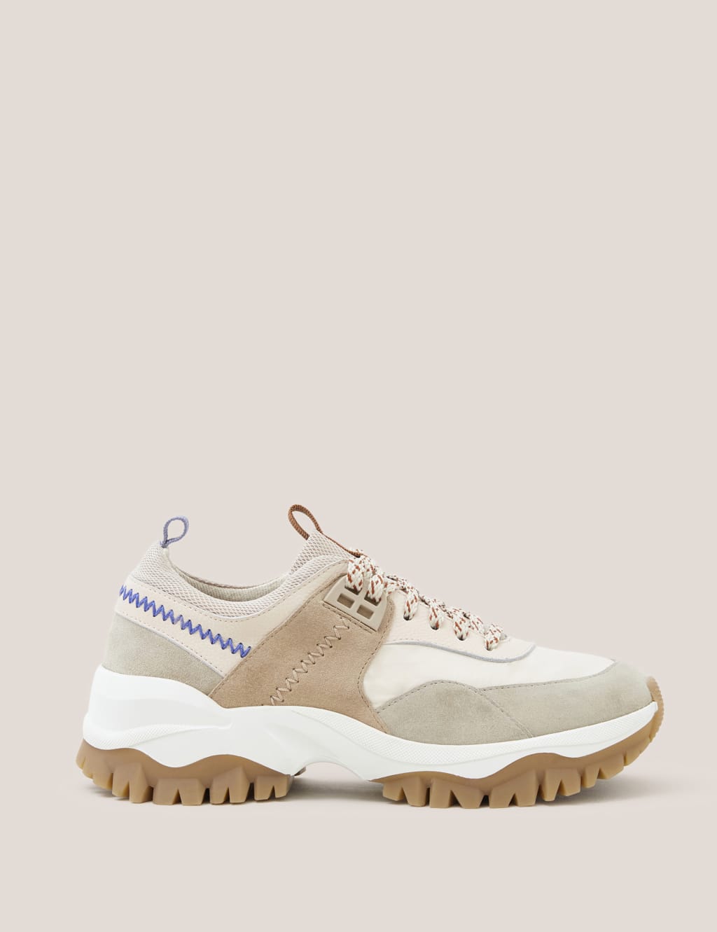 Suede panel chunky sole trainers store