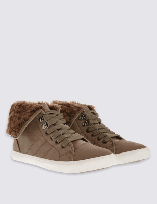 high top trainers with fur