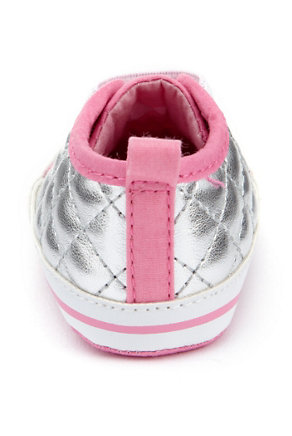 Lace Up Metallic Quilted Pram Trainers Image 2 of 3