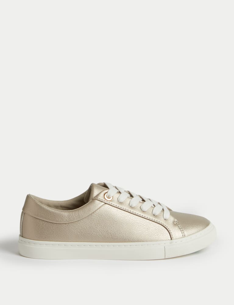 Gielli lace up leather trainers discount