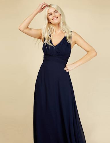 Lace V-Neck Maxi Waisted Dress 3 of 5