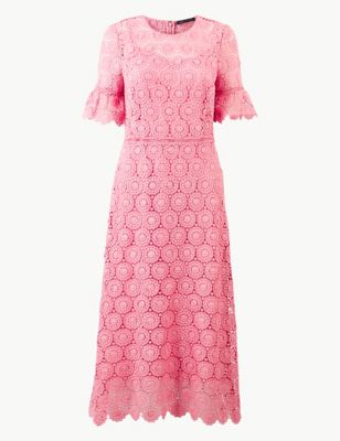 Lace Waisted Midi Dress Image 2 of 4