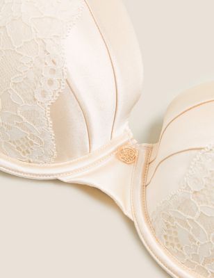 Pure Silk Lacy Underwire Bra Set In Thinly Padded Cup And Saucer
