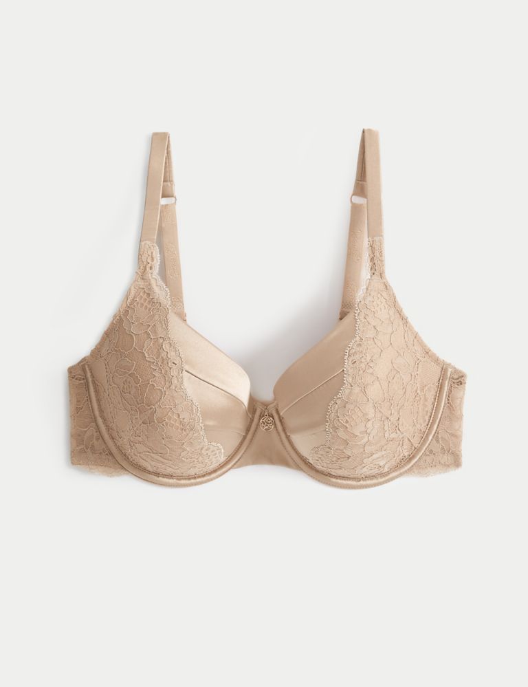 Lace Wired Full Cup Bra With Silk A-E 2 of 8