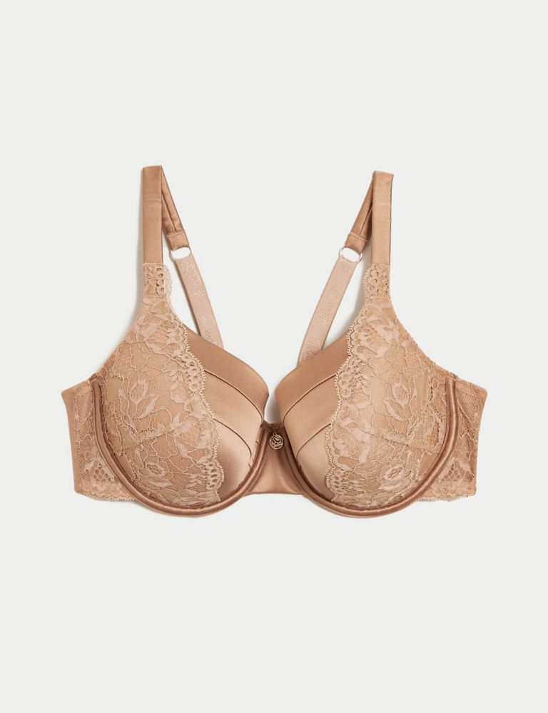 Lace Wired Full Cup Bra With Silk A-E 2 of 7