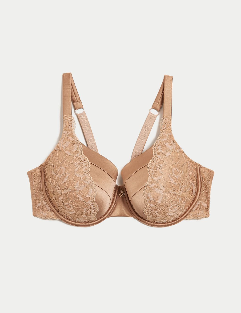 Lace Wired Full Cup Bra With Silk A-E 1 of 6