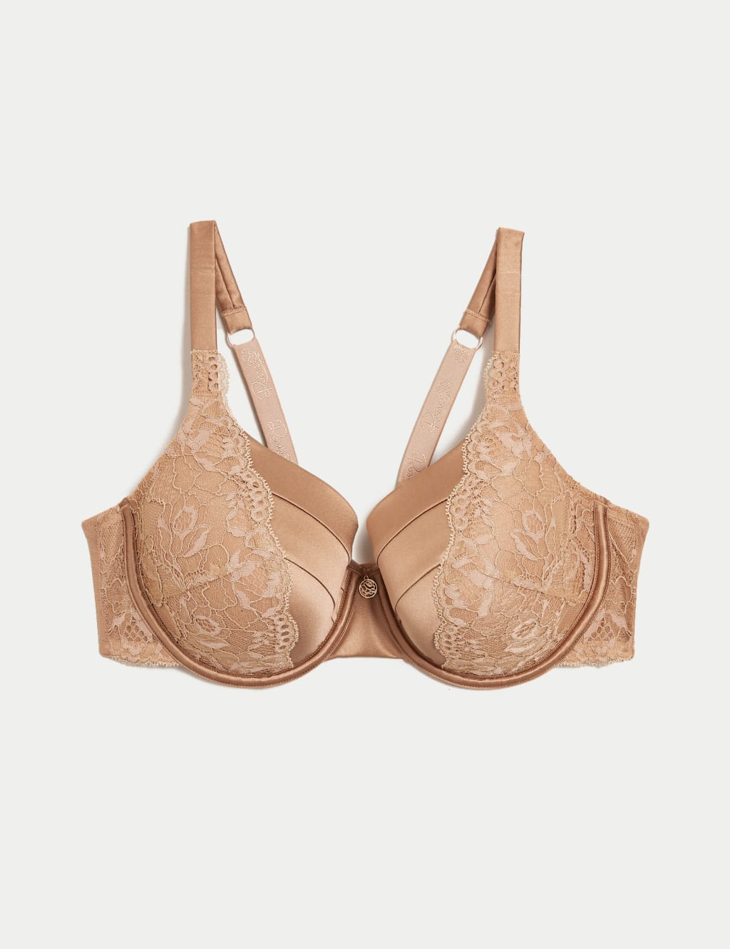 Lace Wired Full Cup Bra With Silk A-E 1 of 7
