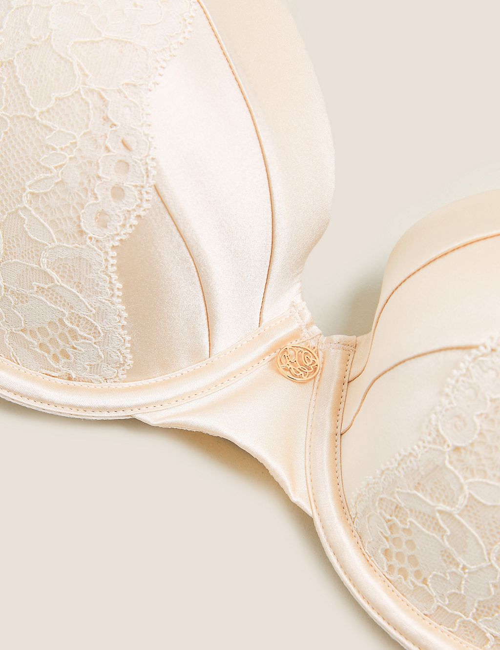 Lace Wired Full Cup Bra With Silk A-E 4 of 9