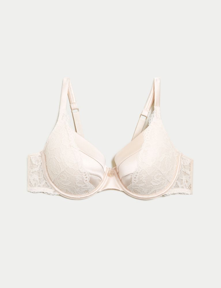 Lace Wired Full Cup Bra With Silk A-E 2 of 9