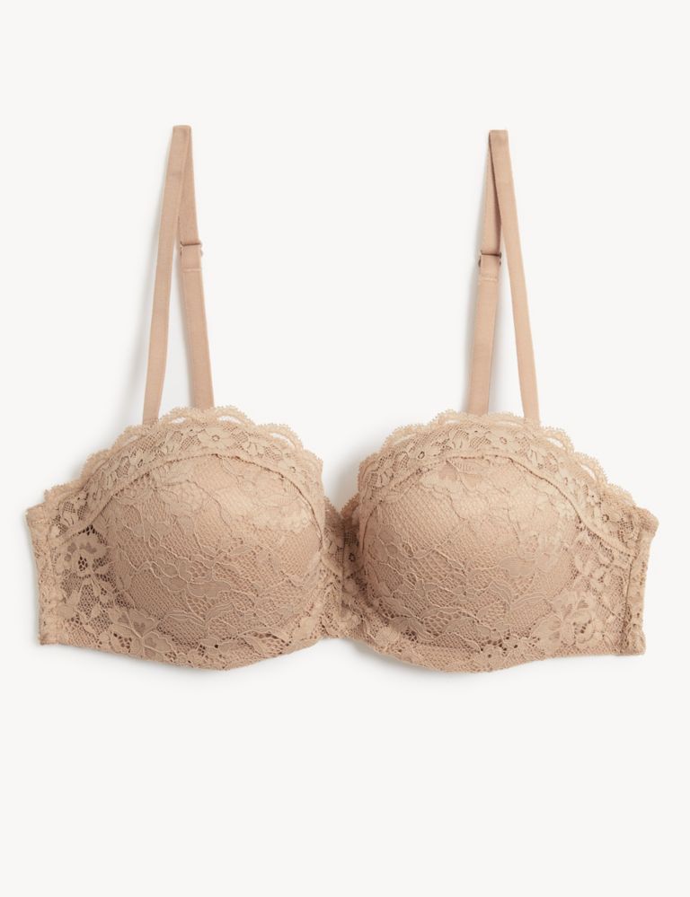 Lace Wired Strapless Bandeau Bra A-E 2 of 9