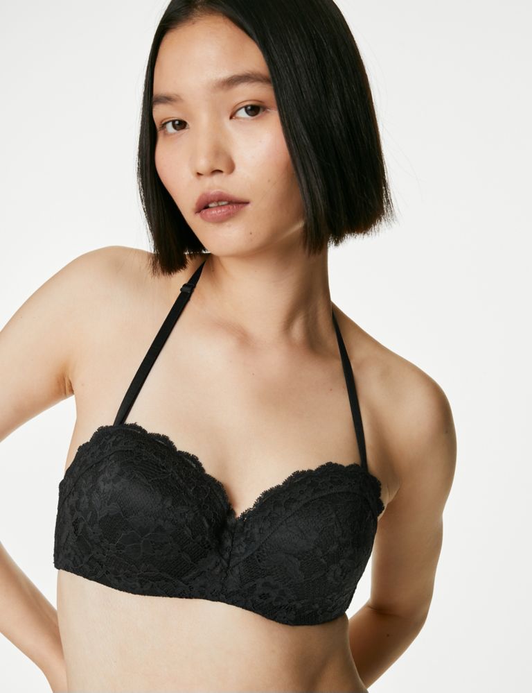 Lace Wired Strapless Bandeau Bra A-E
