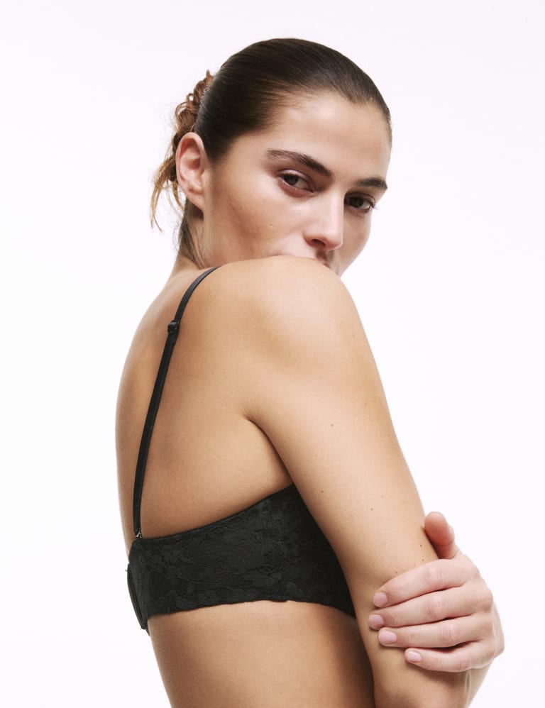 Lace back bandeau bra discount