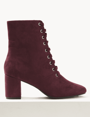 red ankle boots marks and spencer