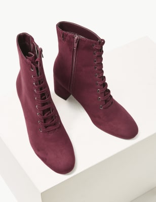 marks and spencer black lace up boots