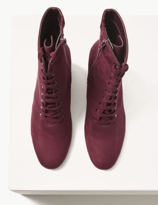 marks and spencer black lace up boots