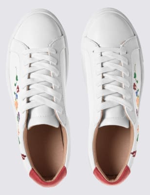 White store embroidered trainers